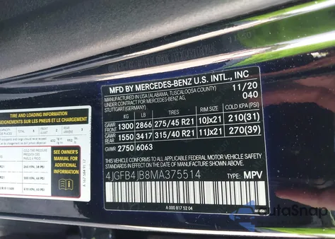 2021 Mercedes-Benz Gle 350 from USA, damaged, VIN 4JGFB4JB8MA375514